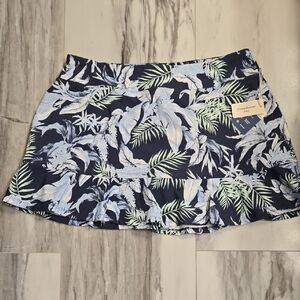 Tommy Bahama Blue and White Ruffled Skater Mini Skirt